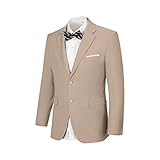 Men's Beige Suit Jacket 2 Button Lightweight Wedding Party Suit Blazer Jacket Dress Tuxedos Suit Sport Coat Jacket for Men L