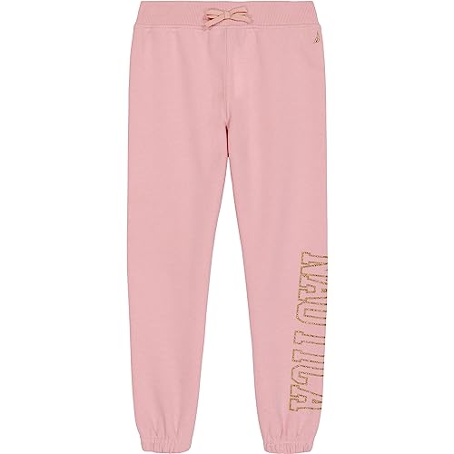 Nautica girls Logo Sweatpants, Fleece Joggers With Ribbed Cuffs & Functional Side Pockets