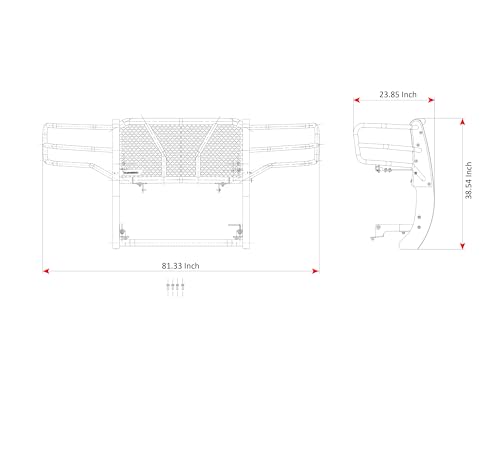 Image of Black Horse Off Road Rugged Heavy Duty Grille Guard Modular Black Compatible with 2015-2019 GMC Sierra 2500 HD (Excl. Denali)|2015-2019 GMC Sierra 3500 HD (Excl. Denali)-RU-GMSI15-B