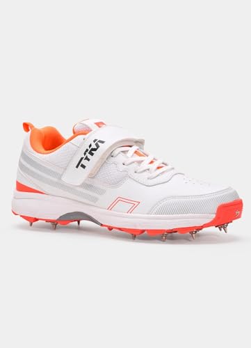 Image of TYKA Cricket Shoes Spikes for Men | Synthetic PU Upper | Genuine Rubber and Phylon Sole | Lace Closure | Field Sports Shoes | Grip Support | Practice & Match Play