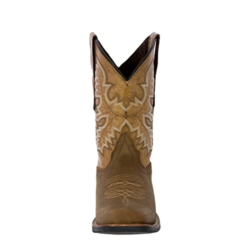 Texas Legacy Mens Sand Western Leather Cowboy Boots Rodeo Saddle Square Toe3