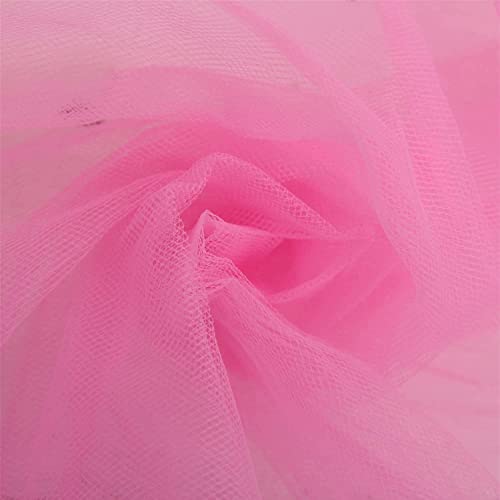 Image of Multi Purpose Solid Nylon Soft Net Combination Fabric - for Wedding, Parties, Costumes, and Decoration (16.4 x 4 Feet, Dark Pink)