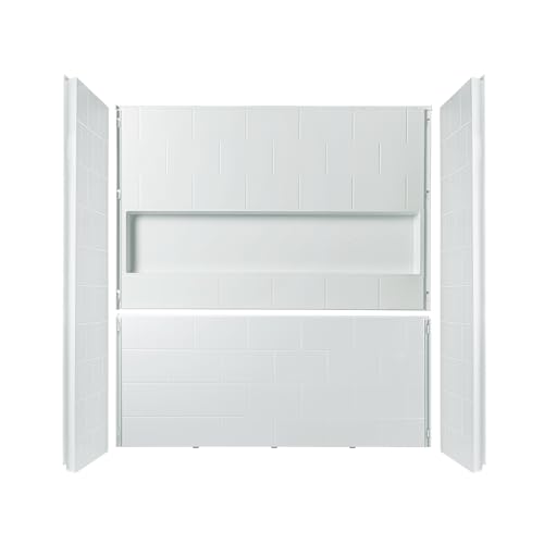 WOODBRIDGE 60” x 32” Four-Piece Direct-to-Stud Alcove Tub Surround Wall Panel Kit in White