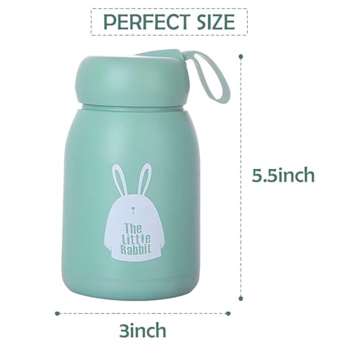 Image of Teddy Glass Water Bottle, 330ml - Cute Rabbit Design with Silicone Carry Loop & Airtight Lid | Portable Wide Mouth Glass Sipper for School, Office, & Travel |Random Colour