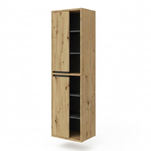 Vicco Badschrank Artisan-Eiche Viola 50x170x33 cm - Wäscheschrank, Leichte...