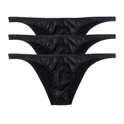 Hombre bóxer slips negros de lencería estilo bikini reutilizables en pack de 3 unidades