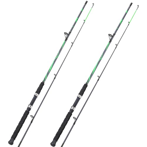 Sougayilang Caña de Pescar Spinning de Fibra de Vidrio 7 pies Modelo JY2.1MGREEN2PACK