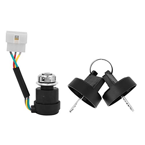 5 Wire Ignition Switch Replacement for 178F 186F Engine Air Cooled Tiller Electric Start System with 2 Keys Universal Starter Switch for Lawn Mower Garden Tractor