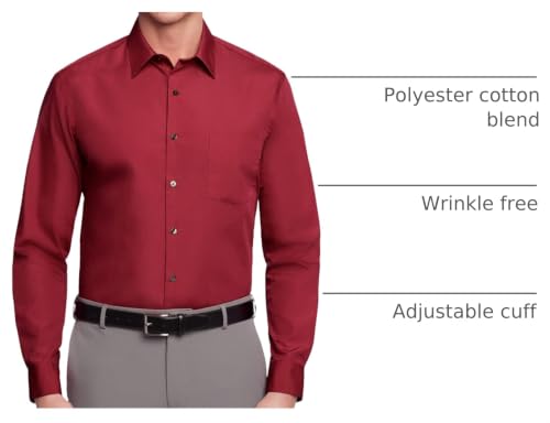 Image of Van Heusen Mens Dress Shirt Regular Fit Poplin Solid