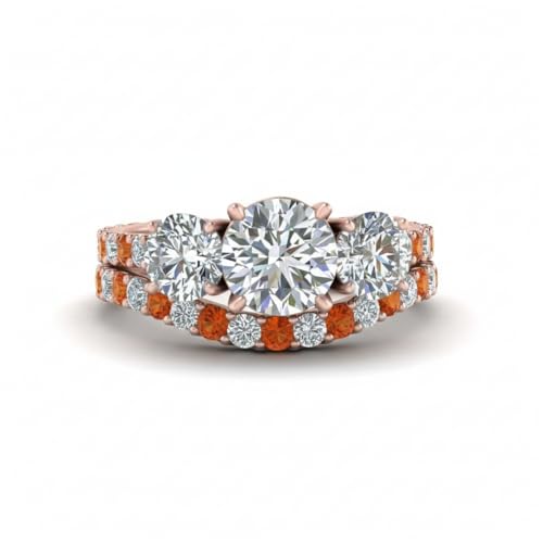 Ensemble Nuptial Diamant de Panier Or Rose Finition Prestige