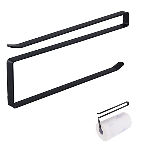 Rollenhalter Küchenrolle Ohne Bohren Rollenhalter Küchenrolle Metall Küchenrollenhalter Unterschrank Schwarz Papier Rollenhalter Ohne Bohren für Küche Bad Hängen Papierhandtuchhalter Kleiderbügel Cover