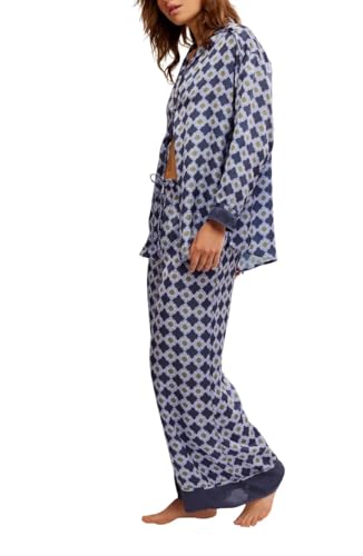 Image of LILTWIST Silk Satin Pajamas Set for Women 2 Piece Floral Pjs Wide Leg Lounge Pants Set Long Sleeve Button down Pj Shirts Set