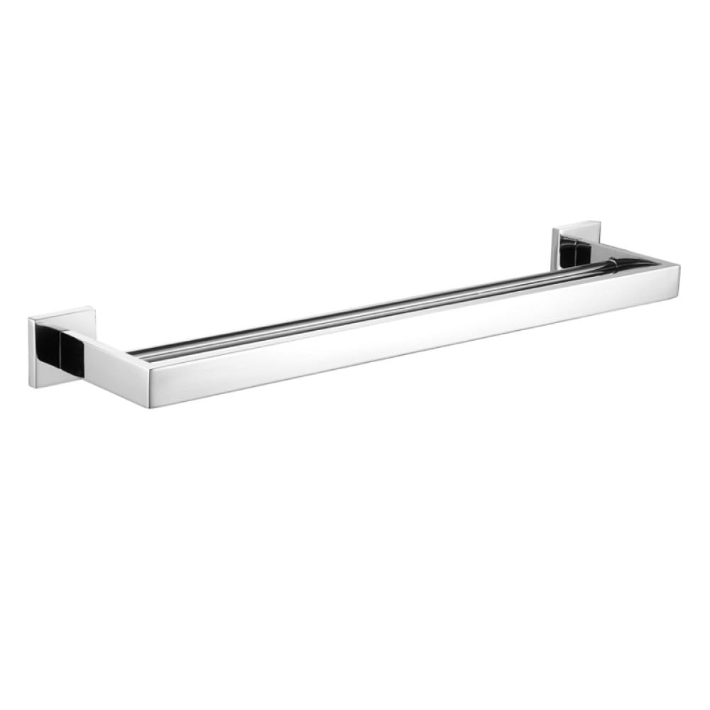 Porte-serviettes double en acier chromé poli pour salle de bains chic