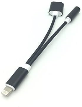 Hongva l036 iPhone 7/7 Plus Adapter Hongva 2-in-1 Lightning to Charger and Lightning to 3.5 mm Aux Earphones Jack for iPhone 7/7 Plus Cable - Black
