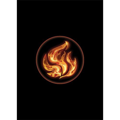 Fantasy North - Elements I - 100 Textured Matte TCG Card Sleeves - Fits Magic MTG Commander Pokemon and Other Card Games - Playing Card Sleeves (Fire)