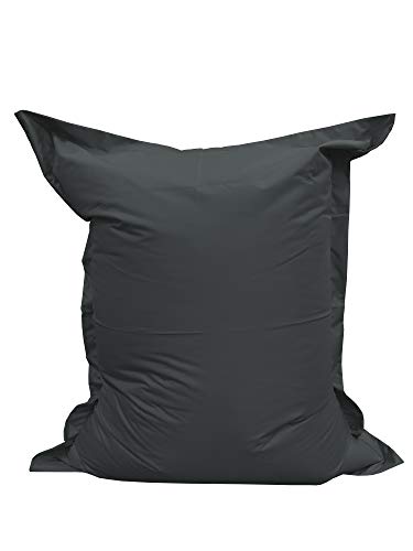 chilly pilley Beanbag L XL XXL Cojín De Suelo Beanbag Relleno De Espuma De Poliestireno Beanbag Gigante para Acostarse Y Sentarse Resistente Al Agua Repelente Al Agua (100x70, Negro)