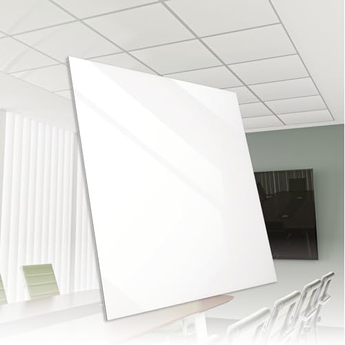 HEXIM Rasterdeckenplatte 62x62cm Kunststoff Deckenplatte weiß glanz schwer entflammbar DIN 4102-1 Decke Deckenverkleidung PVC Feuchtraum