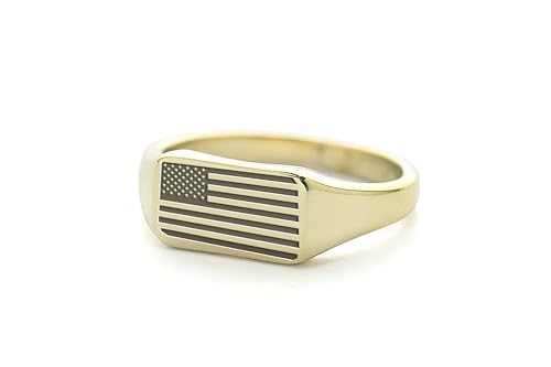 Bague gravée USA personnalisée en or à porter au quotidien