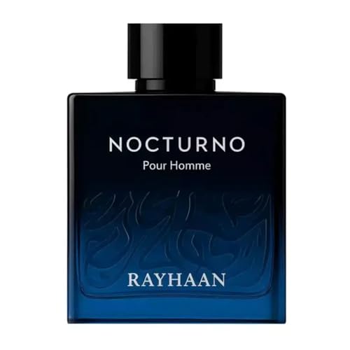Image of Rayhaan Nocturno Pour Homme Eau de Parfum for Men 100ml Long Lasting Luxury Night Fragrance Elegant Black Blue Glass Bottle