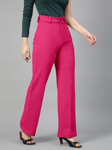 Image of Mehrang Trousers for Women, Formal Pants for Women, Straight Fit Pants
