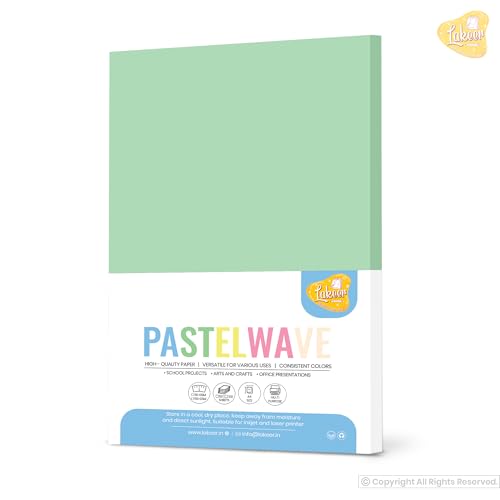 Image of Lakeer A4 Pastel Color Paper- Pastel Green Colour, Pack of 50 Sheets | 150 GSM Thick for Arts and Crafts, Printing, DIY Projects, Etc