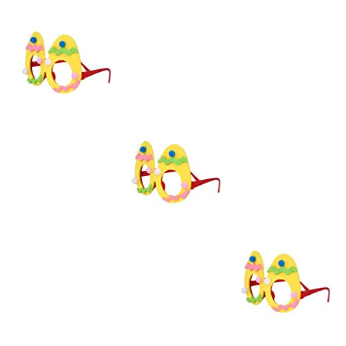 SUDNJIALQ 3 PCS Páscoa Glitter Glasses Animal Dress-up Trajes de Jogo Aniversário Óculos de Plástico