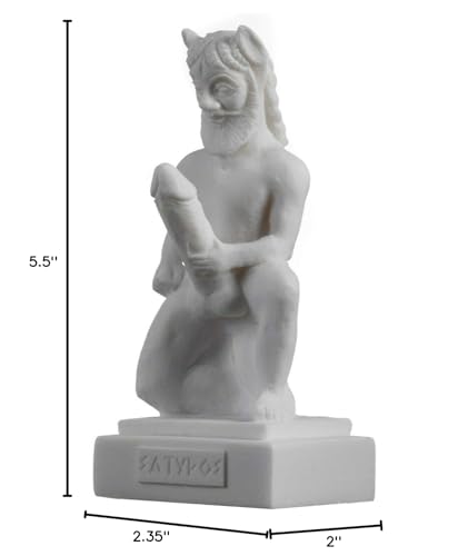 Estatua Mitología Romana Griega Satyr Alabastro 14 cm miniatura 7