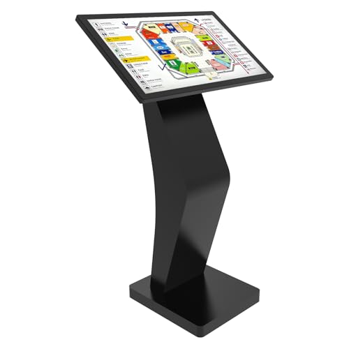 Image of 27 Inch Touch Screen Kiosk, 10pt PCAP Capactive Touch Screen Digital Signage, Windows OS K-Style Indoor Digital Signage, Interactive LCD Display Signage, U-Disk Publish Content, Split Screen
