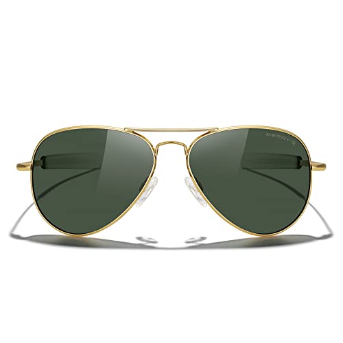 MERRY'S Classic Aviator Military Polarized Sunglasses for Men or Women S85623