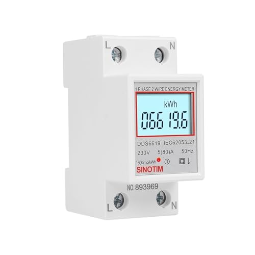 Compteur électrique monophasé DDS6619-006 sur rail DIN 230V 5(80)A