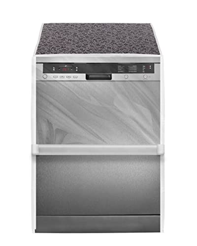 Image of Classic Dishwasher Cover Suitable for LG of 12, 13, 14 and 15 Place Setting (63cmsX63cmsX81cms, Black & Grey)