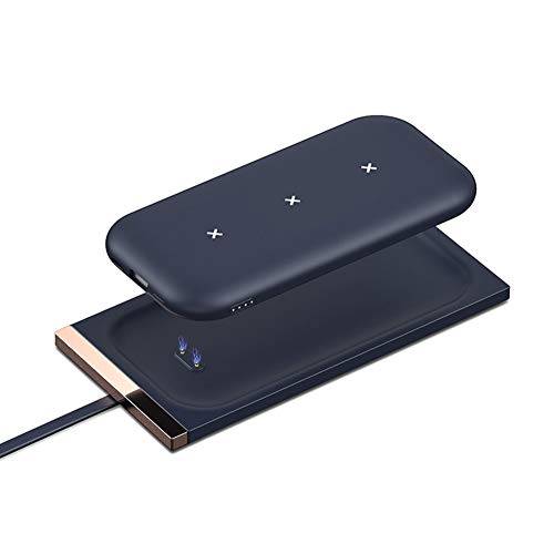 HUATINGRHEL Qi Wireless Portable Charger, 10000mAh Fast Charging Power Bank Battery Charger Pad External Battery Pack, black