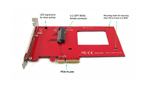 Ableconn PEXU2-132 NVMe 2.5-inch U.2 (SFF-8639) SSD PCIe 4.0 x4 Carrier Adapter Card - for 2.5-inch U.2 NVMe SSD - U.2 to PCIe - PCIe Adapter for U.2 Drive by Ableconn - Used condition - Image 5