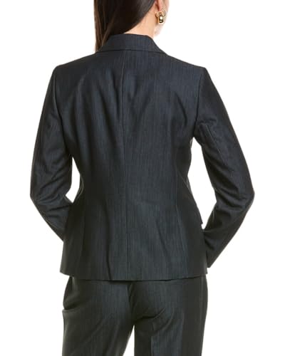 Anne Klein Women's Fancy Denim One Bttn Notch Collar Jacket2