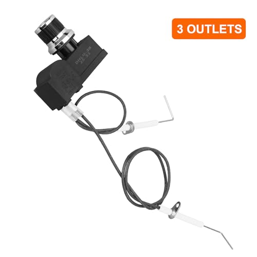 Image of 3 Outlet Grill Igniter Kit for Blackstone 28 inch Griddle with Air Fryers Combo | Electronic Battery Spark Ignitor with Ignition Wires Replacement Parts for Blackstone 28 Inch 2 Burner