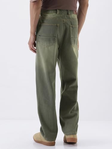 Image of Urbano Fashion Men's Loose Baggy Fit Heavy Washed Jeans Non-Stretchable
