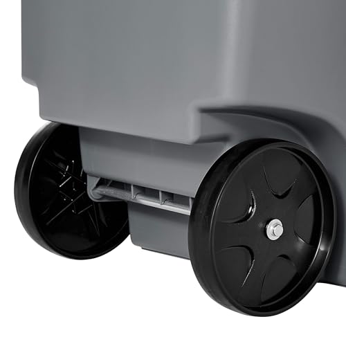 Image of Rubbermaid Commercial Products Brute Rollout Trash /Garbage Can /Bin with Wheels, 32 GAL, Gray, for Restaurants /Hospitals /Offices /Back of House /Warehouses /Home