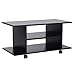 HOMCOM Mueble para Televisión Mesa para TV con Estantes y Ruedas con Bloqueo Superficie de Melamina 80x40x40 cm Negro