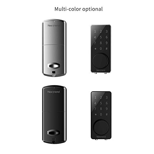 [Newest]Smart Lock, NexTrend Smart Electronic Door Lock with Bluetooth Keyless, Touchscreen, Mechanical Keys Enabled Auto Lock Alarm Technology for Home, Hotel, Apartment, Silver - Thumbnail 4