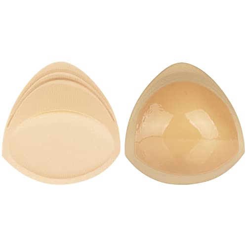 Niidor Self-Adhesive Bra Pads Insert Removable Triangle Push Up Sticky Bra Cups Inserts Breast Lifter for Bikini Swimsuit, Nude