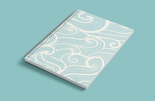 Image of zenithink Wave Aesthetic Wiro Journal Notebook | 80 gsm Paper With 350GSM Hard Cover | Unruled | Pages - 160 | A5 Size | Wiro Binding | Versatile for School, Home & Office