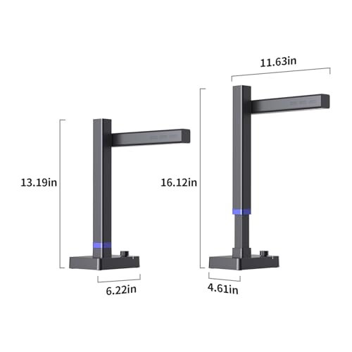 Skaner Dokumentów, Skaner książek, skaner dokumentów 24 MP, przenośna kamera dokumentacyjna USB, skanowanie w formacie maks. A3 z regulowaną wysokością
