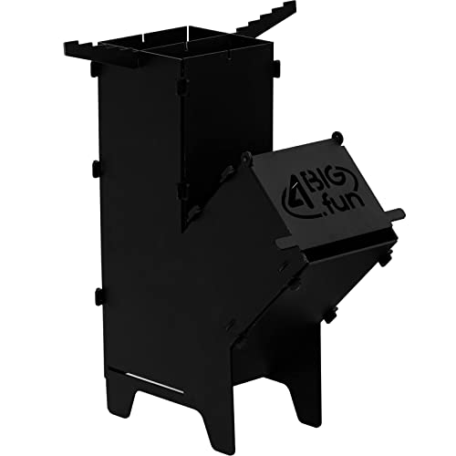 Campingofen Raketenofen Feuerstelle Rocket Stove für Dutch Oven Garten Terrasse Feuer-Ofen Multifunktional BBQ Grillen Campen Hobo Kocher