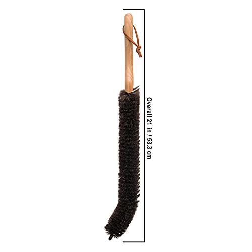 Image of Redecker Goat Hair Bath Radiator /Hand Towel Dryer-Brush with Oiled Beechwood Handle, 19-5 /8-Inches