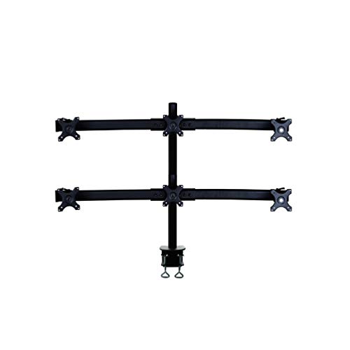 Free Shipping Over $50 Newstar FPMA-D700D6 Tilt/Turn/Rotate Desk Mount (clamp) for six 19-27" Monitor Screens, Height Adjustable - Black