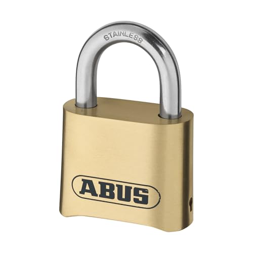 ABUS Cadenas à combinaison 180IB/50 - Cadenas en laiton - résistant aux intempéries - avec code numérique réglable individuellement - niveau de sécurité ABUS 5 - couleurs laiton