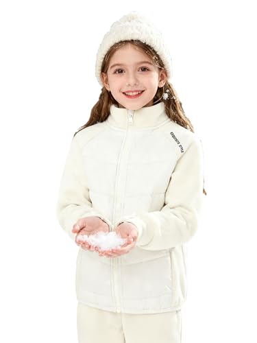 Image of Kids Girls Full Zip Sweatshirt Velvet Fleece Warm Jackets For Autumn Winter Camping Outdoors