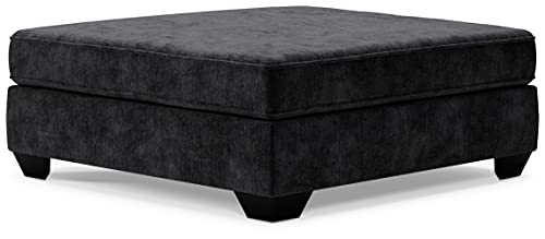 Signature Design by Ashley Lavernett Contemporary Square Oversized Accent Ottoman, Dark Gray