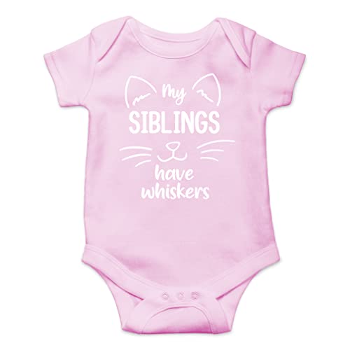 Image of AW Fashions My Siblings Have Whiskers Baby Bodysuit Funny Cute Infant Outfit Romper Clothing Boys Girls