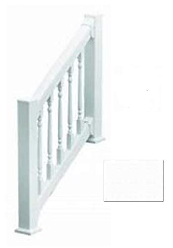 HENGS Vinyl Creations 36"X 72" White-T-Rail Vinyl Porch-Deck Stair Railing KIT-Tahoe Series-Colonial BALUSTERS-White (Posts NOT Included)